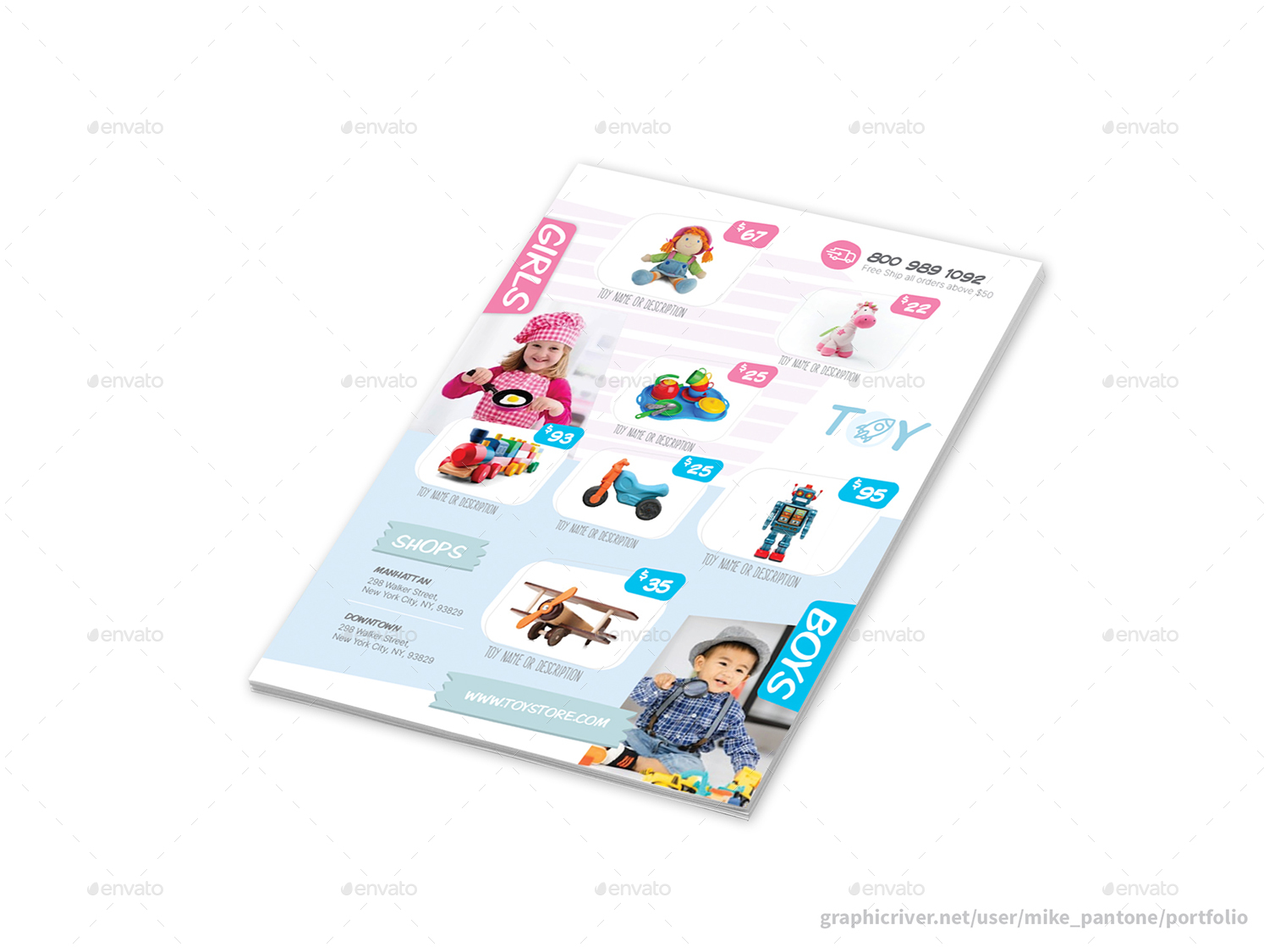 Toys Store Flyers 2 4 Options, Print Templates GraphicRiver